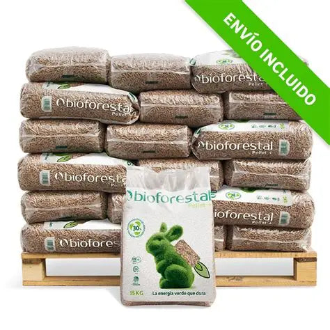 Bioforestal Palet 42 de sacos certificado EnPlusA1 y DinPlus de 15 kg